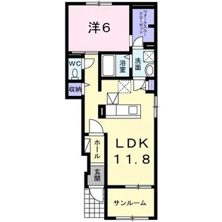 イーグレットB【1階】の間取り