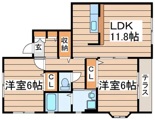 ポプラールA【1階】の間取り