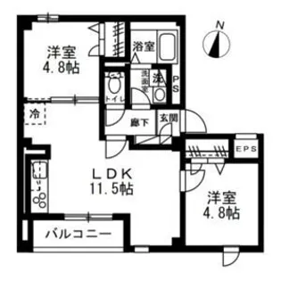 ラ・パートメント本千葉【1階】の間取り