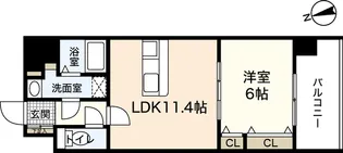 ビリオネアS竹屋【3階】の間取り