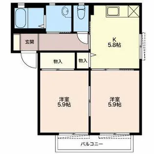 エスペランサ入江【1階】の間取り