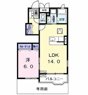 カルム錦【1階】の間取り