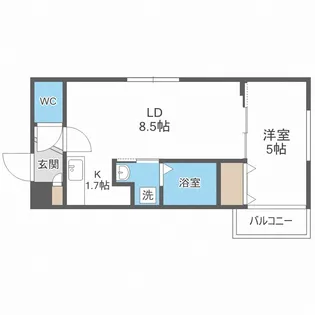 Y’s月寒西(ワイズ月寒西)【2階】の間取り