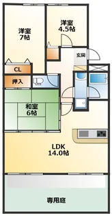 サンパーク成田弐番館【1階】の間取り