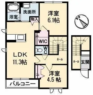 セントアイランド A棟【2階】の間取り