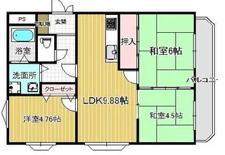 ベルレーブ本山【4階】の間取り