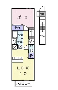 エレガンシア 東新割【2階】の間取り