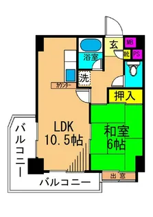 フォンテーヌ西蒲田【5階】の間取り
