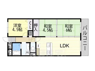 枚方パークハイツ【4階】の間取り