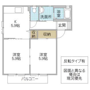 タウンコート B【2階】の間取り