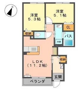 クレア【1階】の間取り