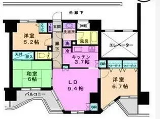 ハイホーム武蔵小金井【4階】の間取り