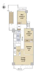ニューシティ東戸塚光の街【4階】の間取り