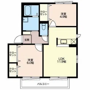 クレメント【2階】の間取り