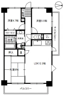 サンコーポ幸【1階】の間取り