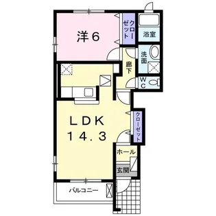 プリームス ホルティー【1階】の間取り