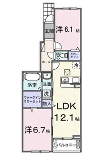 ルートフォーサイド【1階】の間取り