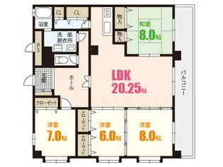 キャッスル西村【4階】の間取り