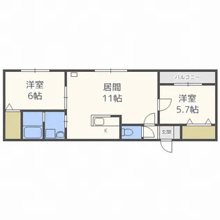 ベルフォレII【3階】の間取り