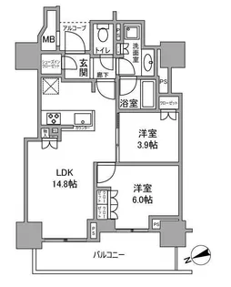 プラウドタワー梅田豊崎【3階】の間取り