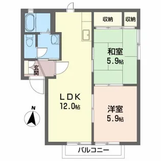 メゾンロード A【2階】の間取り