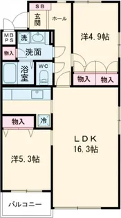 ベルメゾン【1階】の間取り