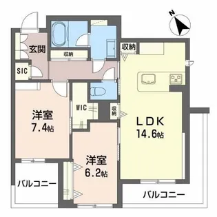 シャーメゾンプレミア椿【3階】の間取り