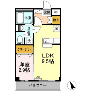 グランドゥール 渡【2階】の間取り