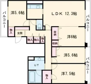 プリンスハイツ木場町弐番館【9階】の間取り
