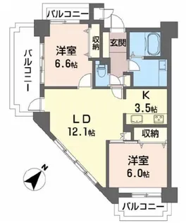 グランドメゾン鶴舞公園【2階】の間取り