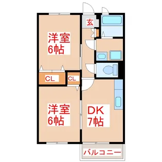 ファミール竹内 B【2階】の間取り
