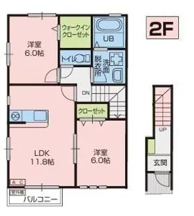 アクアコートB棟【2階】の間取り