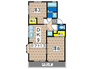 サンハイツ1【2階】の間取り