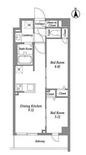 ザ・グラヴィティ新宿【2階】の間取り