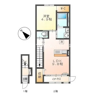 エンターレ妻鳥【1階】の間取り