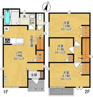 神奈川県川崎市多摩区菅北浦2【一戸建】の間取り