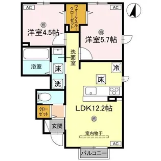 クレスト【1階】の間取り