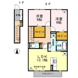 高知県高知市福井町【アパート】の間取り