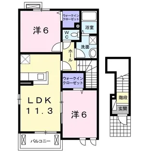 2LDKの間取り画像
