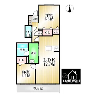 シャーメゾンレ・フレールVI【1階】の間取り