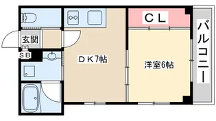 クリスタルコート江坂【1階】の間取り