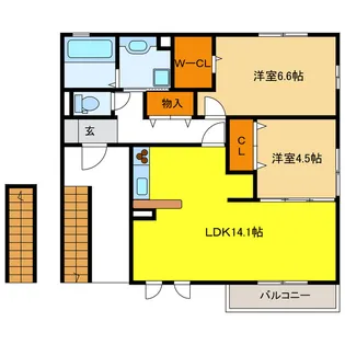 岐阜県岐阜市北一色6【アパート】の間取り