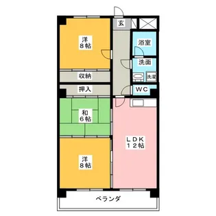 鴻ノ巣ヒルズビル【4階】の間取り