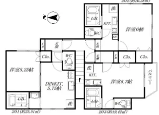 東京都練馬区中村2【アパート】の間取り
