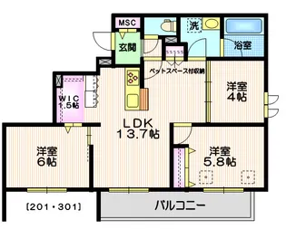 (仮称)大崎4丁目メゾン【3階】の間取り