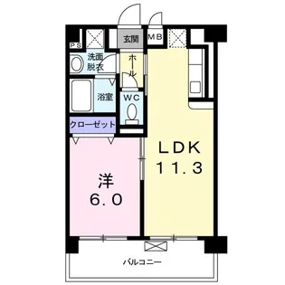 横網 リバーイースト【2階】の間取り