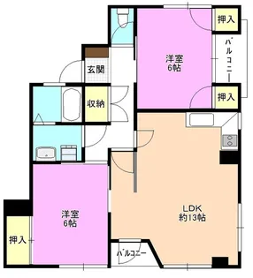 サンディハイツ三輪【2階】の間取り