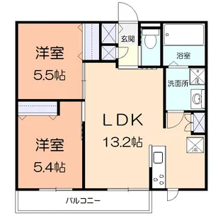 ヴィルシャルマンII【2階】の間取り