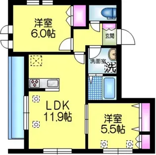AngeC アンジュシー【2階】の間取り