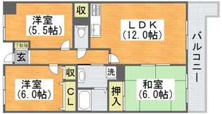 大阪府大阪市平野区瓜破1【マンション】の間取り